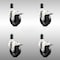 Service Caster 4 Inch 316SS Soft Rubber Swivel 1-3/8 Inch Expanding Stem Caster Set Lock Brake SCC-SS316TTLEX20S414-SRS-138-4 - alternate 2